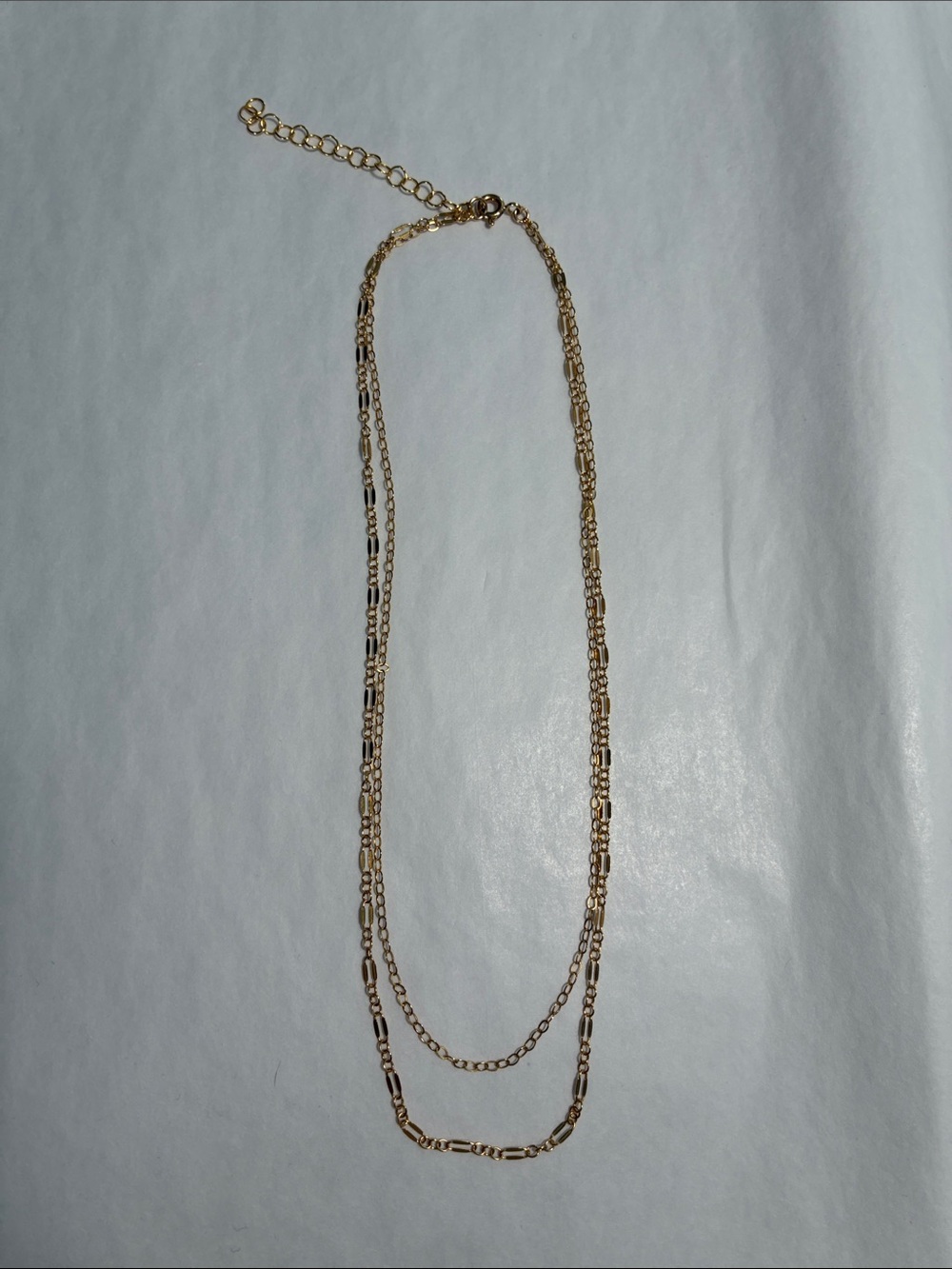 Handmade Gold Plated Layered Double Strand Minimalist Delicate Necklace NWOT - Picture 3 of 6